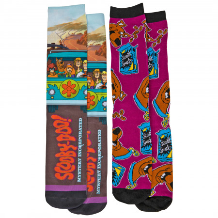 Scooby Doo Mystery Machine and Scooby Snacks Sublimated 2-Pack Socks